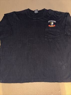 2007 Sturgis Bike Rally Pocket T-shirt Embroidered 2XL 30x28